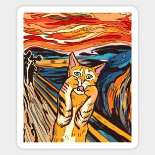 Cat Scream Munch Magnet